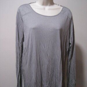 Apt 9 Womens Large Frost Grey High Low Hem Round Neck Tunic Long Sleeve Shirt